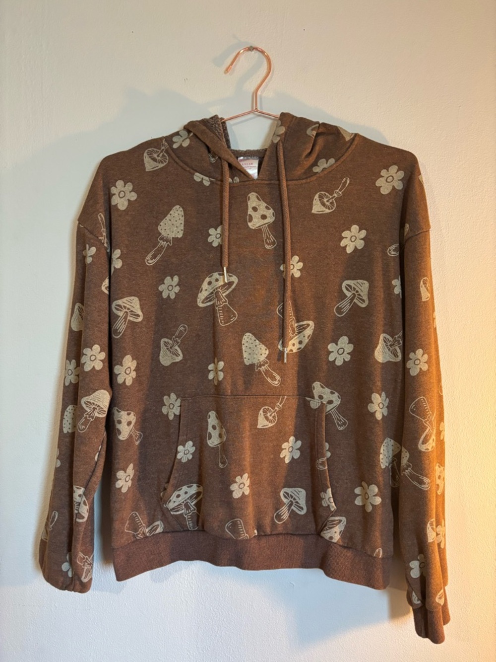 No Boundaries Brown Fleece Pullover Hoodie